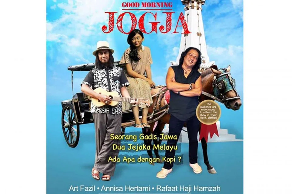 BERGABUNG: (Dari kiri) Art Fazil, Annisa Hertami dan Rafaat Hamzah bergabung tenaga dalam menjayakan pementasan 'Good Morning Jogja'. - Foto SINGAMUNTAH PRODUCTIONS