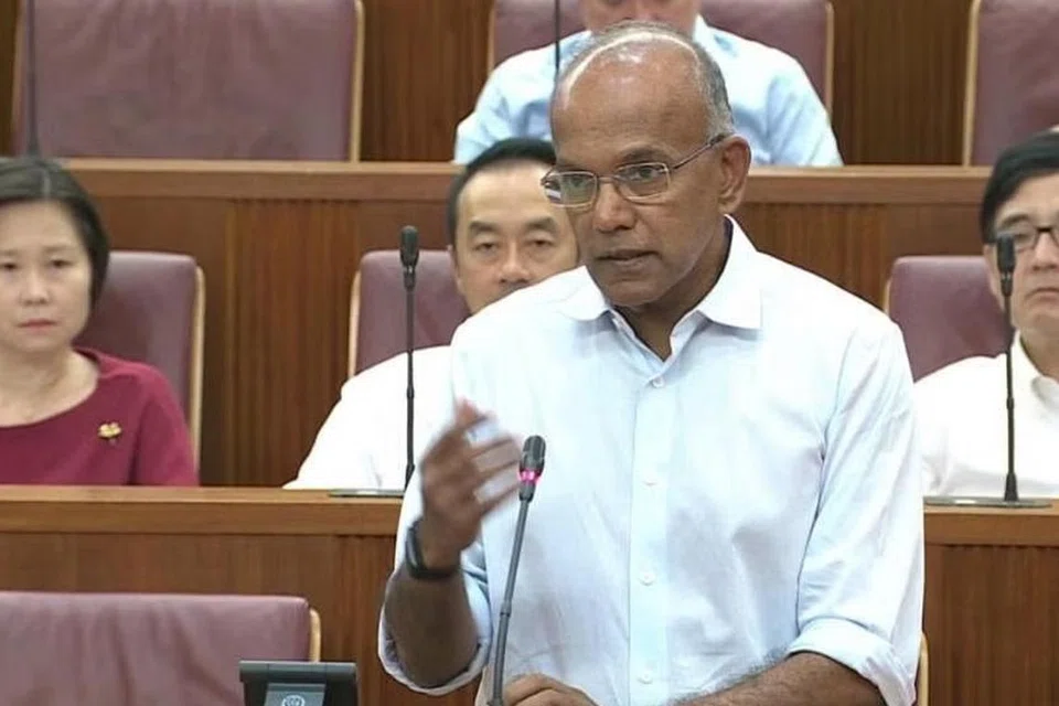 Menteri Ehwal Dalam Negeri merangkap Undang-Undang, Encik K Shanmugam, membincangkan mengenai dasar kawalan dadah Singapura dalam ucapan yang menyentuh pelbagai topik di parlimen, pada 8 Mei. 
