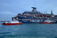 MPA, World Legacy, cruise terbakar, kapal terbakar 