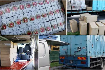 Operasi di Gul Circle pada 11 Julai membawa kepada penangkapan tiga warga Singapura dan seorang warga Malaysia. Rokok yang tidak dibayar duti didapati dialihkan dari lori ini ke van di belakangnya.