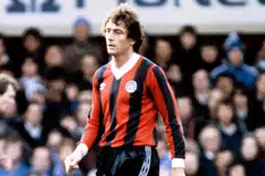TREVOR FRANCIS: Foto pada November 1981 semasa mendiang mewakili Manchester City. Pada Februari 1979 beliau berpindah daripada Birmingham City ke Nottingham Forest pada bayaran rekod hampir £1.15 juta.   