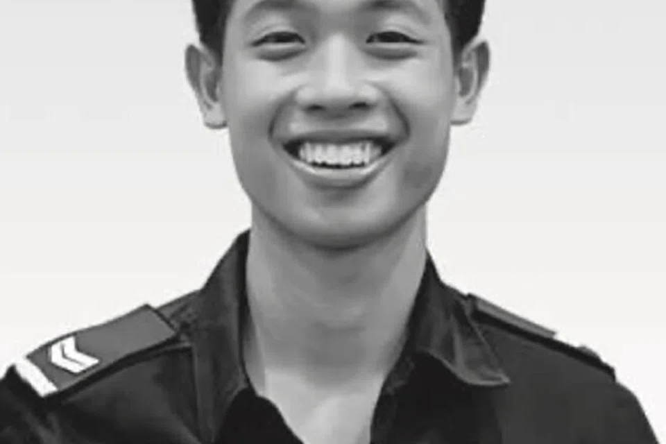 MENDIANG EDWARD GO: Anggota NSF berusia 19 tahun ini rebah semasa memadamkan kebakaran di Henderson Road pada Disember 2022 dan kemudian meninggal dunia di hospital.