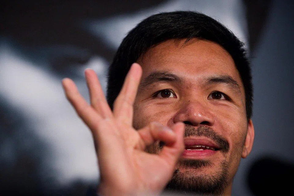 BERTARUNG DI MALAYSIA: Peminat bintang tinju Filipina, Manny Pacquiao, boleh menjangkakan penampilannya di Malaysia sekitar Mei atau Jun ini. - Foto AFP