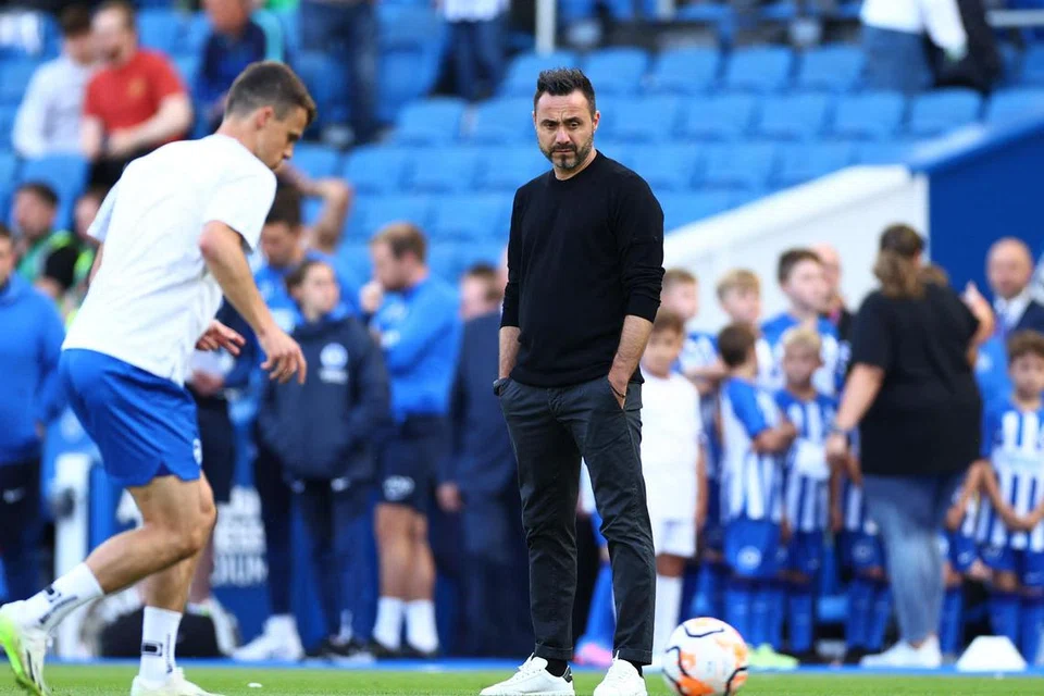 SENTUHAN KEMENANGAN: Pengurus Brighton, Roberto de Zerbi telah membentuk pasukan yang tidak mudah kalah dan agresif apabila mengatur serangan.