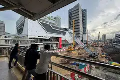 BAKAL JADI SEBAHAGIAN ZON EKONOMI KHAS?: Gambar menunjukkan tapak pembinaan Laluan Sistem Transit Laju (RTS Link) Johor Bahru-Singapura berhampiran Kompleks Kastam, Imigresen dan Kuarantin (CIQ) Sultan Iskandar.  Johor Bahru, iaitu ibu negeri Johor, sebahagian daripada kawasan pembangunan Iskandar.