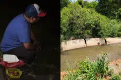 bapa, longkang, anak, hilang