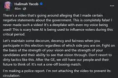 Mantan Presiden, Puan Halimah Yacob, merancang membuat laporan polis selepas tersebarnya satu video mendakwa beliau membuat kenyataan negatif terhadap pemerintah.