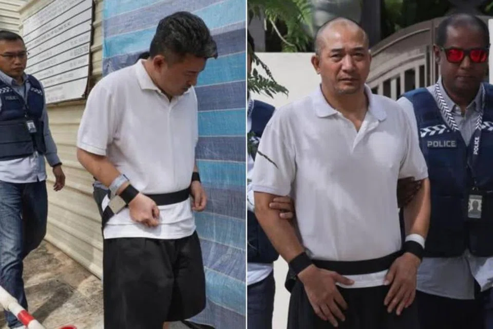 Warga China Feng Yunlong (kiri) dan Zhang Yongxiang setiap seorang hadapi satu tuduhan baru pecah masuk sebuah rumah di Zehnder Road.