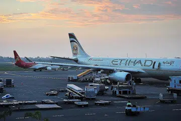 TAWARAN PALSU: Syarikat penerbangan Etihad Airways memberi amaran adanya lama web yang kononya tawarkan tiket penerbangan sebagai ganjaran ambil bahagian dalam tinjauan. - Foto fail