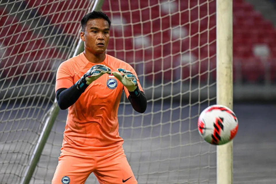 SERTAI SKUAD NASIONAL: Penjaga gol Balestier Khalsa Hairul Syirhan salah seorang daripada lima wajah baru yang mendapat panggilan jurulatih Singa Takayuki Nishigaya bagi perlawanan persahabatan Singapura pada Jun.