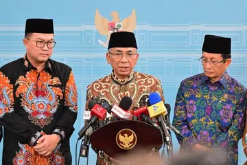Ketua Umum Pengurus Besar Nahdlatul Ulama (PBNU), Encik Yahya Cholil Staquf (tengah), berkata Presiden telah memberi penjelasan menyeluruh mengenai usaha serta komitmen Indonesia dalam membantu perjuangan rakyat Palestin.