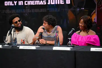 WATAK UTAMA: Anthony Ramos, Dominique Fishback dan Tobe Nwigwe semasa sidang media di Singapura. 