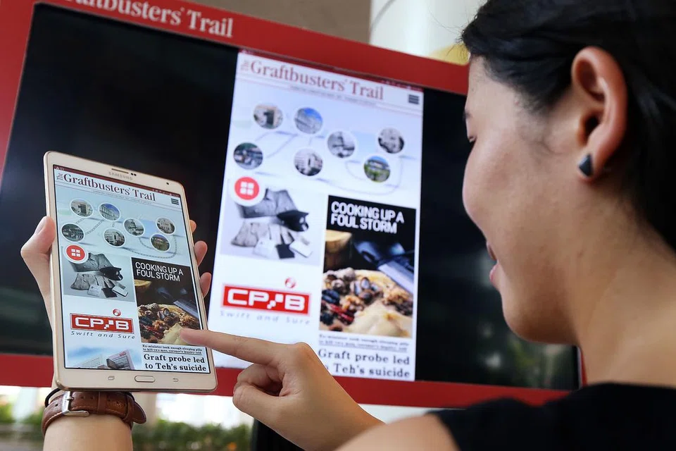 PERJALANAN ANTIRASUAH SINGAPURA: Aplikasi mudah alih The Graftbusters' Trail membolehkan pengguna lebih memahami cabaran dan kejayaan mengubah Singapura daripada negara yang dibelenggu rasuah kepada metropolis moden yang cekap dan tidak rasuah.