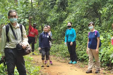 MENIKMATI ALAM SEKITAR: Encik Nor Syazwan Abdul Majid gembira semakin ramai orang mengunjungi Pulau Ubin, kerana percaya kegiatan meneroka tempat-tempat seperti itu membolehkan lebih ramai orang lebih memahami kepentingan memulihara alam sekitar. Beliau sendiri menganjurkan lawatan mendaki di pulau itu hampir dua kali sebulan. - Foto ihsan NOR SYAZWAN ABDUL MAJID