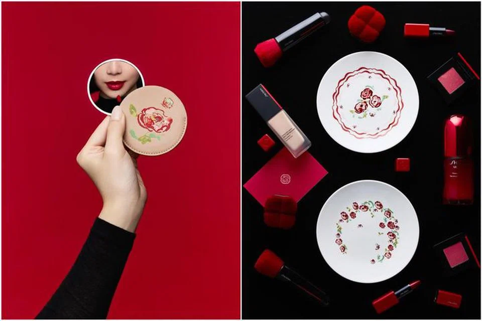 Koleksi Shiseido x Willabelle Ong menggabungkan seni dan solekan menerusi rekaan moden bunga camellia dan rama-rama, lambang kecantikan dan perubahan.
