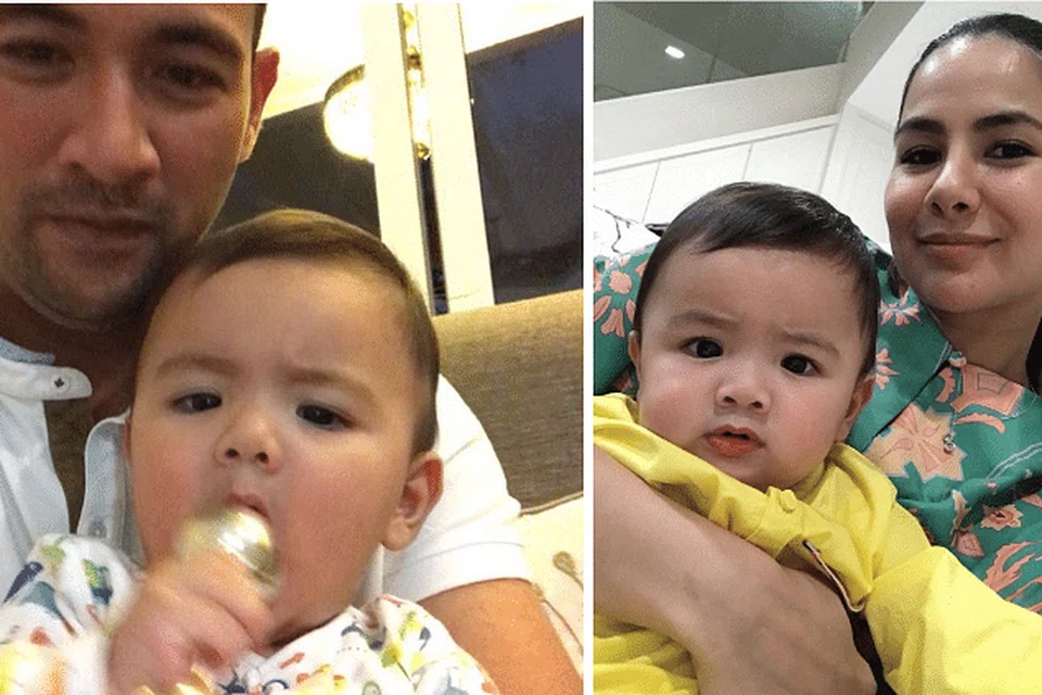 TUNTUT CERAI: Isteri Sharnaaz Ahmad, Cik Noor Nabila Mohd Noor (kanan), telah mengesahkan bahawa beliau telah membuat permohonan cerai terhadap suaminya. Bersama mereka adalah anak pasangan itu, Jebat Jayden Ahmad. -Foto INSTAGRAM SHARNAAZ AHMAD, NOOR NABILA.