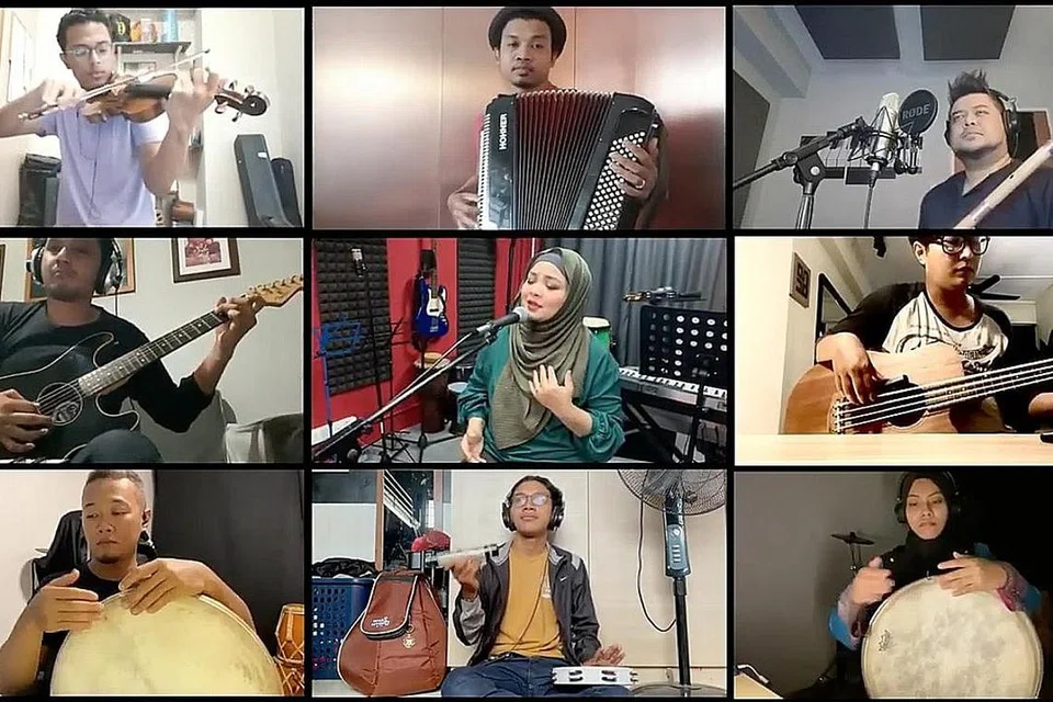 PROJEK MURNI: Encik Md Amin dan anggota yang terlibat dengan projek Aspirasi Inspirasi melalui lagu 'cover' Luluh dari Khai Bahar.