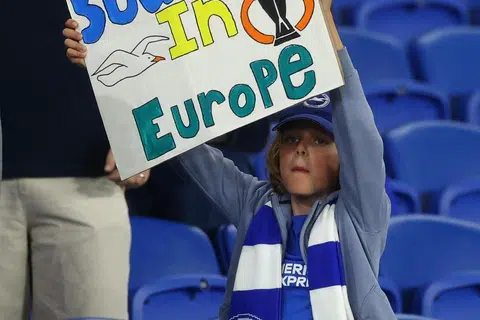 CIPTA SEJARAH: Brighton mencipta sejarah selepas ia melayakkan diri ke pertandingan peringkat Eropah, selepas mengikat seri Manchester City, yang menjamin kedudukannya di enam tangga teratas Liga Perdana England (EPL) .