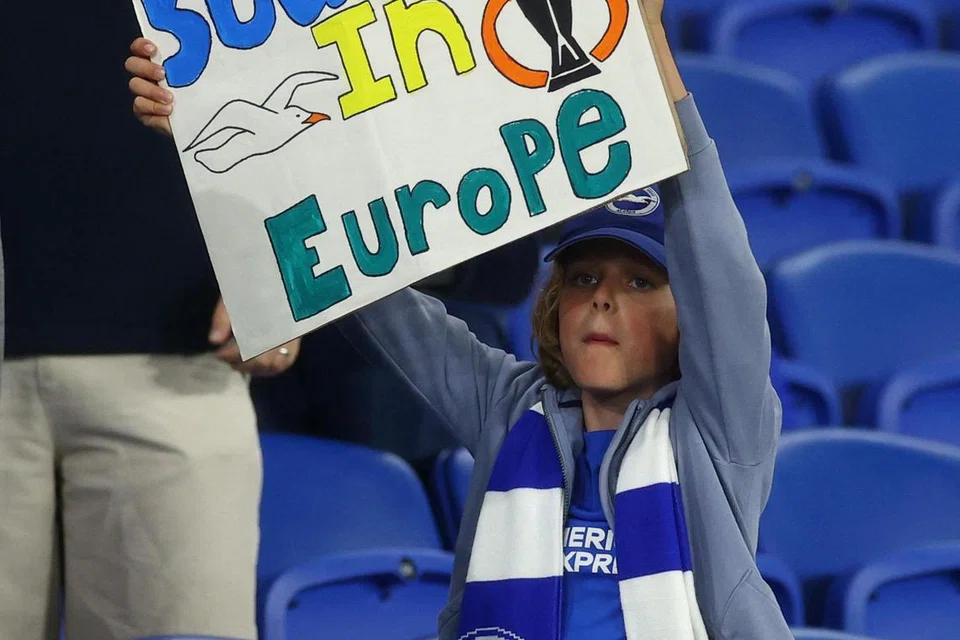 CIPTA SEJARAH: Brighton mencipta sejarah selepas ia melayakkan diri ke pertandingan peringkat Eropah, selepas mengikat seri Manchester City, yang menjamin kedudukannya di enam tangga teratas Liga Perdana England (EPL) .