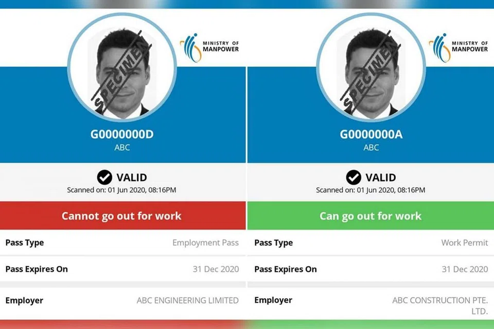 KESELAMATAN KESIHATAN PEKERJA: Semua pekerja asing mesti memasang aplikasi, dan mereka boleh meninggalkan asrama mereka untuk bekerja hanya jika ia memaparkan status hijau. 