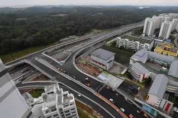 MUDAHKAN PERJALANAN: Penduduk Bukit Panjang akan dapat ke Ekspreswe Kranji (KJE) dalam masa yang lebih singkat mulai 17 Disember ini. - Foto BH oleh ALPHONSUS CHERN