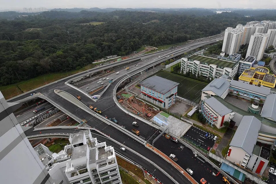 MUDAHKAN PERJALANAN: Penduduk Bukit Panjang akan dapat ke Ekspreswe Kranji (KJE) dalam masa yang lebih singkat mulai 17 Disember ini. - Foto BH oleh ALPHONSUS CHERN