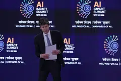 Ketua Pegawai Eksekutif OpenAI, Sam Altman, menghadiri satu sesi di Sidang Kemuncak Impak AI 2026 di Bharat Mandapam, New Delhi, India pada 19 Februari 2026. India menjadi tuan rumah Sidang Kemuncak Impak AI 2026 dari 16 hingga 20 Februari 2026 di New Delhi.