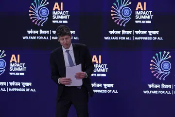 Ketua Pegawai Eksekutif OpenAI, Sam Altman, menghadiri satu sesi di Sidang Kemuncak Impak AI 2026 di Bharat Mandapam, New Delhi, India pada 19 Februari 2026. India menjadi tuan rumah Sidang Kemuncak Impak AI 2026 dari 16 hingga 20 Februari 2026 di New Delhi.