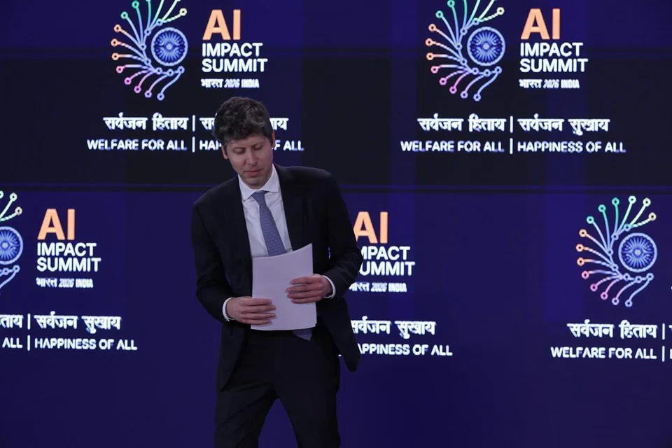 Ketua Pegawai Eksekutif OpenAI, Sam Altman, menghadiri satu sesi di Sidang Kemuncak Impak AI 2026 di Bharat Mandapam, New Delhi, India pada 19 Februari 2026. India menjadi tuan rumah Sidang Kemuncak Impak AI 2026 dari 16 hingga 20 Februari 2026 di New Delhi.