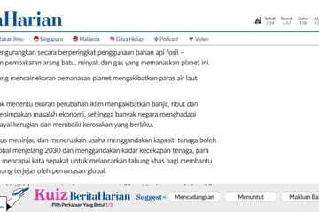 KUIZ INTERAKTIF: Pembaca Berita Harian (BH) dalam talian boleh melakukan permainan terjemahan mudah setiap kali mereka melungsuri laman web BH.