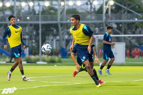 Pemain bek tengah, Safuwan Baharudin semasa satu latihan baru-baru ini. 