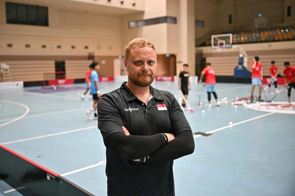 Singapura, floorball, bola lantai, gold, emas, Pasi Rosti, Sukan SEA