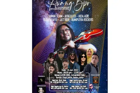 SALING MEMBANTU: Awang BPR dan beberapa rakan artis berhimpun bagi persembahan dan makan malam amal untuk sama-sama memberi dorongan bangkitkan semangat seni selepas lama berehat daripada acara 'live' ekoran Covid-19. - Foto IMPACT MUSIC AND ENTERTAINMENT