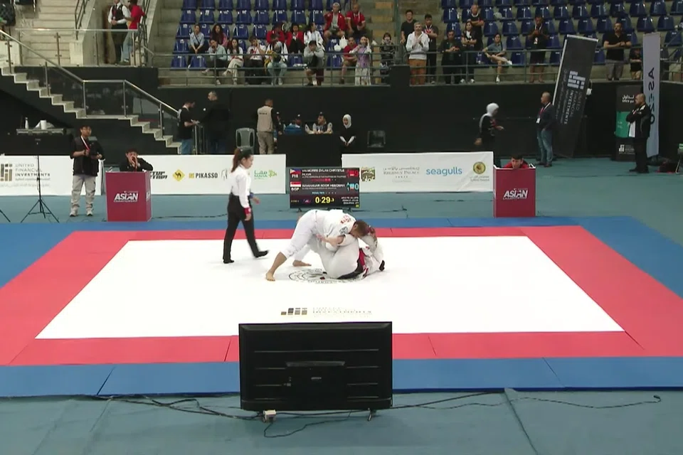 Cik Noor Heeqmah Wahianuar beraksi di Kejohanan Jujitsu Asia 2025 yang berlangsung dari 21 hingga 27 Mei 2025 di Amman, Jordan.