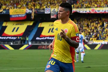 Kapten Colombia, James Rodriguez, meraikan jaringan kemenangan negaranya menentang Argentina di kelayakan Amerika Selatan untuk Piala Dunia 2026. 