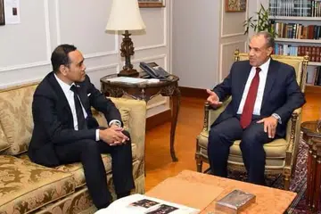 Menteri Negara (Ehwal Luar merangkap Ehwal Dalam Negeri), Encik Zhulkarnain Abdul Rahim (kiri) bertemu Menteri Luar Mesir, Encik Badr Abdelatty pada 14 September dalam lawatan kerja dua harinya ke negara Timur Tengah itu.