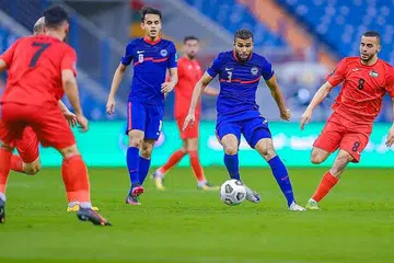 PERSEMBAHAN HAMBAR: Kekalahan 4-0 Singapura di tangan Palestin di Stadium Antarabangsa Raja Fadh di Riyadh, Arab Saudi pagi semalam adalah persembahan paling teruk di bawah bimbingan jurulatih Tatsuma Yoshida. - Foto PERSATUAN BOLA SEPAK SINGAPURA