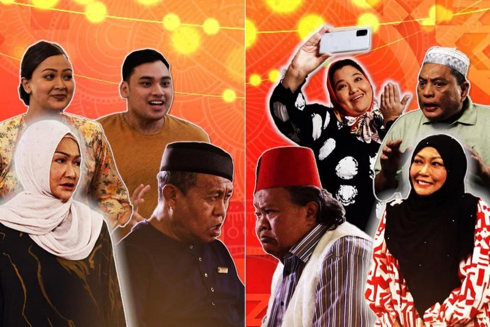 PELAKON MAMPAN: 'Bubur Masjid Air Katira' untuk tahun keempat ini kembali dengan barisan pelakon (barisan depan, dari kiri) Era Faridah, Ahmad Stokin, Alias Kadir dan Noreda Suhoot. Di barisan kedua ialah Lydia Izzati, Asraf Amin, Haryani Othman dan Keatar HM. - Foto SURIA MEDIACORP