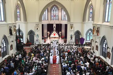 Keadaan di dalam Gereja St Joseph’s sebagaimana yang dikongsi oleh Perdana Menteri, Encik Lee Hsien Loong di media sosial pada 29 Mac.