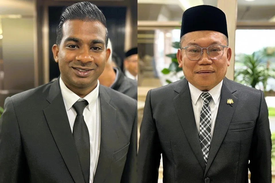 Timbalan Exco termuda, Encik Rugendran Vellayan (kiri), yang berusia 29 tahun; dan Timbalan Exco tertua, Encik Zaidi Japar, yang berusia 57 tahun.