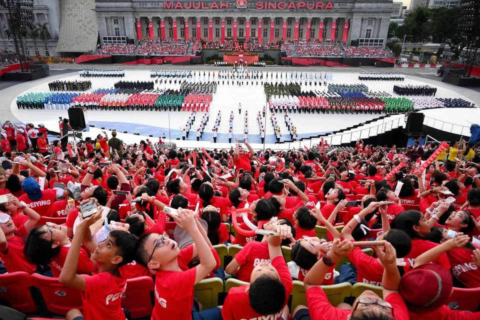 UPACARA GAH: Kontinjen yang berkawad dalam segmen Perbarisan & Upacara (P&C) Perbarisan Hari Kebangsaan (NDP) 2024.