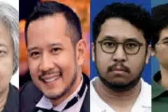 Empat anak mantan Menteri Kewangan Malaysia, Allahyarham Tun Daim Zainudin, dipanggil memberi keterangan kepada Suruhanjaya Pencegahan Rasuah Malaysia (SPRM) mengenai kes pengisytiharan harta. (Dari kiri) Cik Asnida, Encik Md Wira Dani, Encik Muhammed Amir Zainuddin dan Encik Muhammed Amin Zainuddin.  