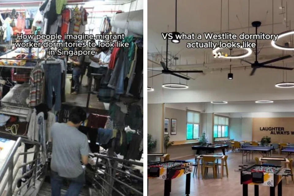 Video tersebut yang disiarkan oleh Westlite Singapore bertujuan menyangkal tanggapan bahawa pekerja migran tinggal dalam keadaan sempit dan tidak bersih.