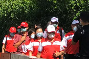 GE2020: Tan Cheng Bock tiba di Pusat Penamaan Calon bagi GRC West Coast
