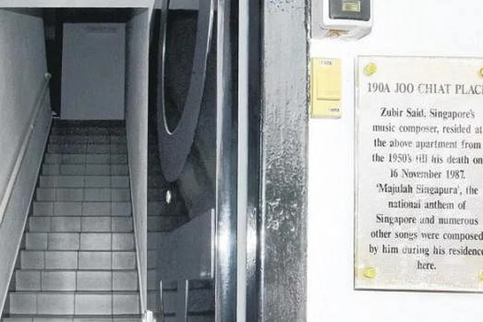 RUMAH BERSEJARAH: Rumah sewaan lama Pak Zubir Said di 190A Joo Chiat Place sehingga akhir hayatnya.