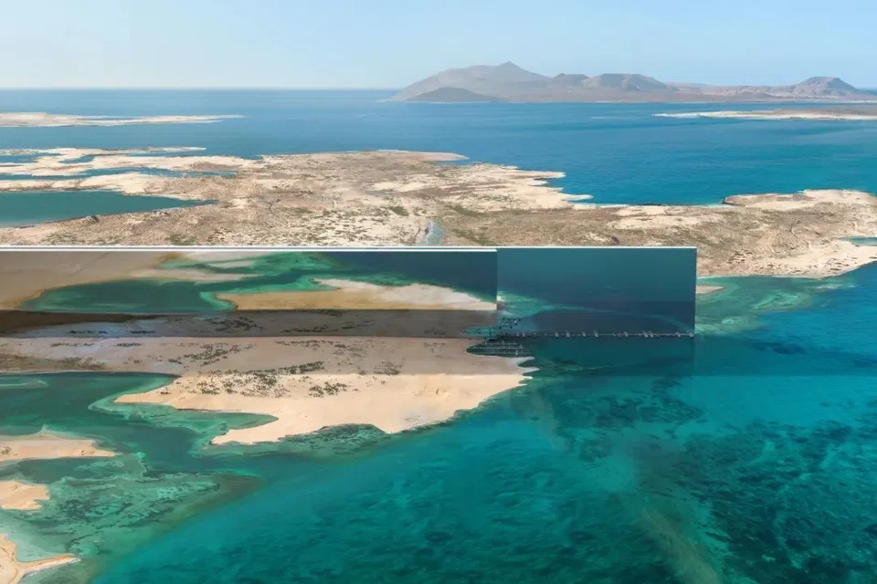 Imej digital projek, The Line, NEOM, Arab Saudi, memaparkan konsep bandar futuristik tanpa kereta dan bebas karbon.