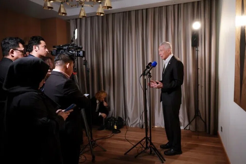Menteri Kanan, Encik Lee Hsien Loong, ketika ditemu bual oleh media Singapura di Tashkent pada 31 Ogos, pada akhir lawatan rasmi beliau ke Uzbekistan.