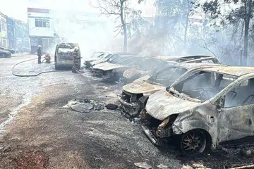 kenderaan musnah, kebakaran belukar, Johor Bahru