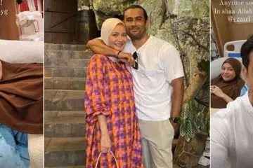 TEMANI ISTERI: Remy Ishak bersyukur bergelar bapa dan berada di sisi isterinya, usahawan kasut, Ezza Yusof, semasa menyambut kelahiran bayi mereka.