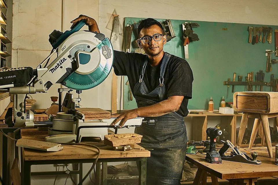 BENGKEL KAYU JADI PILIHAN ISI KEKOSONGAN: Syed Ahmad menaruh harapan menarik minat generasi muda pada seni pertukangan kayu dengan mengadakan bengkel pertukangan dan mempamerkan kerja seni beliau di platform media sosial bagi memikat perhatian warga setempat kepada perabot buatan tangan setempat. - Foto-foto URBAN SALVATION
